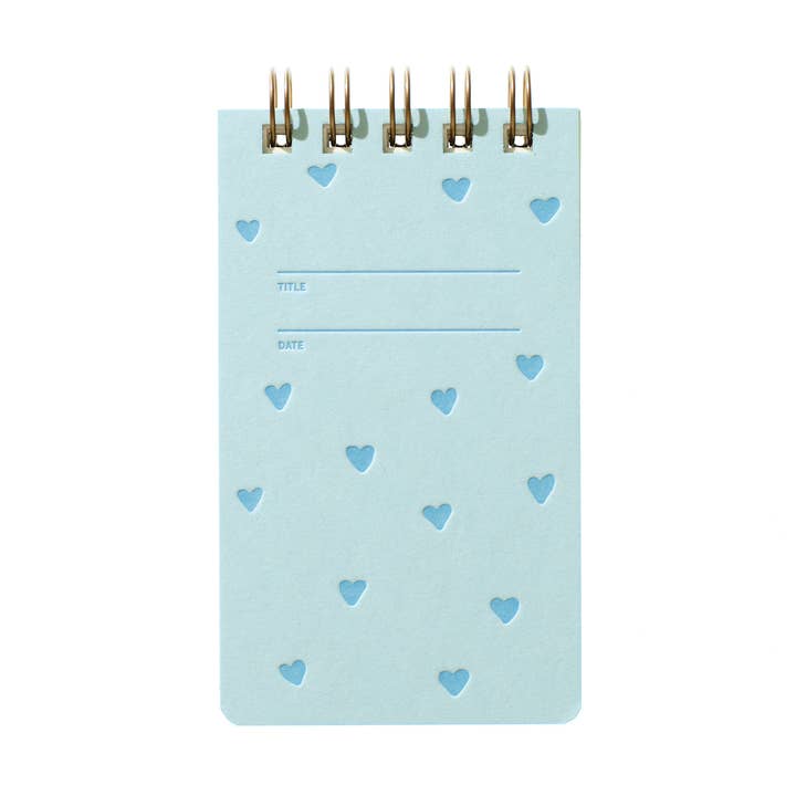 Reporter Notebook - Blue Hearts for wholesale by Shorthand Press