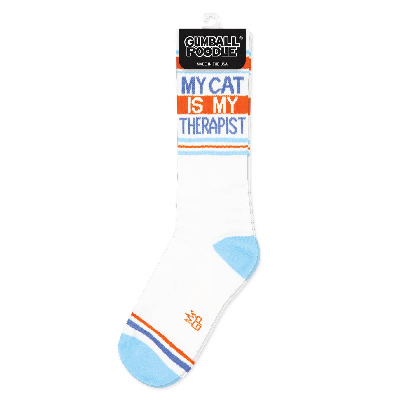 Gumball Poodle - Wholesale Socks - Unisex - My Cat Is My Therapist Gym Crew Socks2