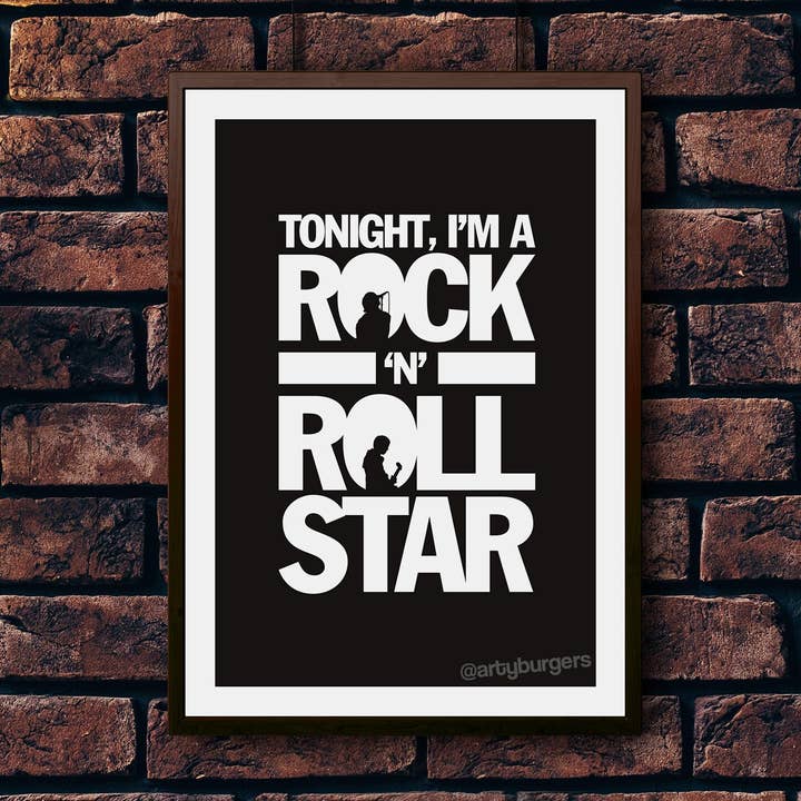 Rock N Roll Star | Rock Indie Lyrics Inspired | Music Poster for wholesale by ArtyBurgers