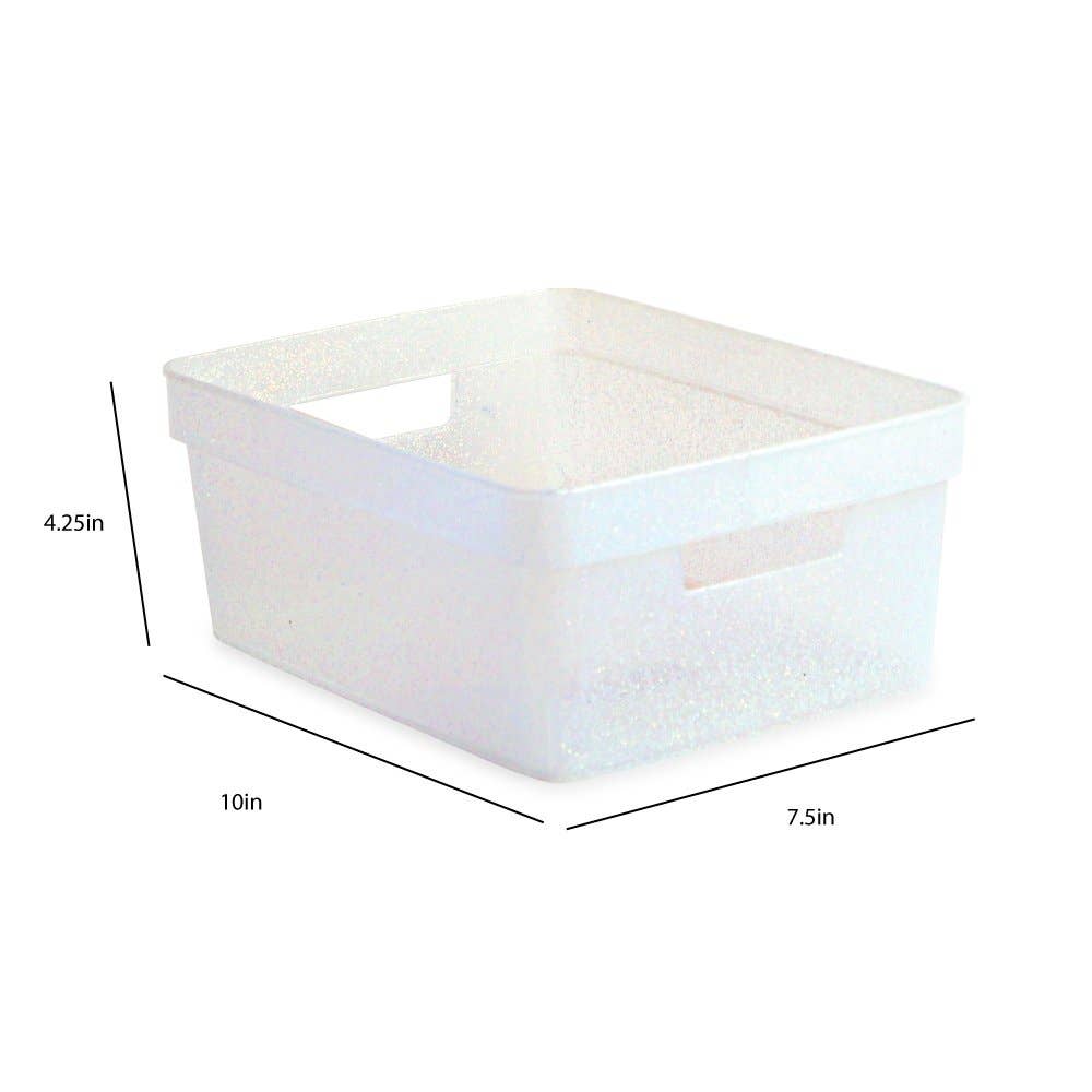 Isaac Jacobs International - Wholesale Storage Bin - Isaac Jacobs Small Glitter Storage Bin Set w/Cut-Out Handles5