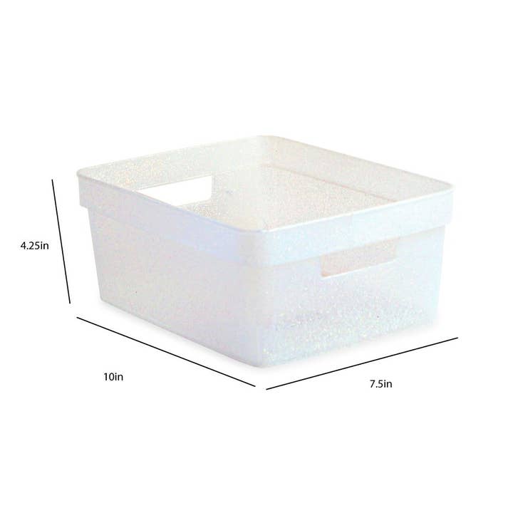 Isaac Jacobs International – Großhandel Vorratsbehälter – Isaac Jacobs Kleines glitzerndes Aufbewahrungsbehälter-Set mit ausgeschnittenen Griffen5