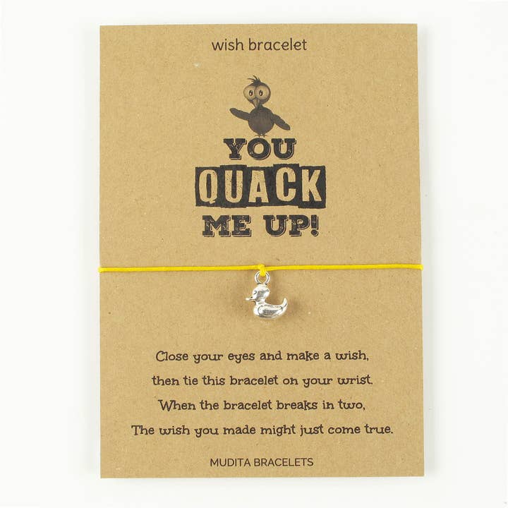 Mudita Bracelets - Wholesale Charm/Dangle Bracelet - You Quack Me Up Duck Charm Wish Bracelet
