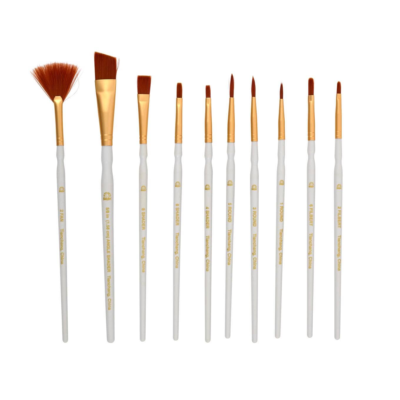 Plaid Crafts - Wholesale Paint/Wax Brush - FolkArt Synthetic Brush Set 10 Piece2