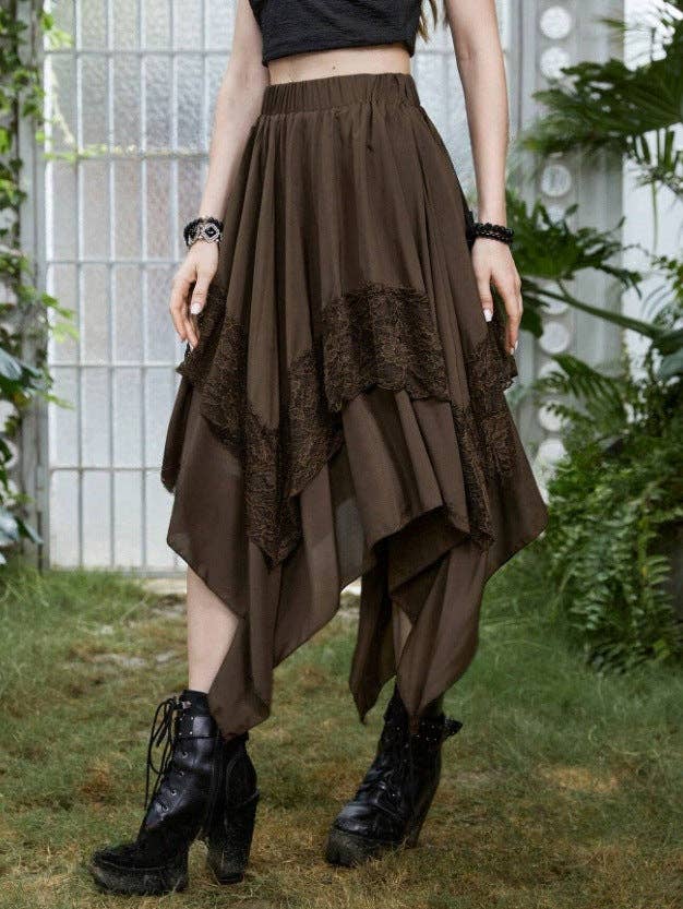 SALINA TRADING INC - Wholesale Skirt - Women's - Women Gothic Punk Lace Stitching Halloween Skirt7