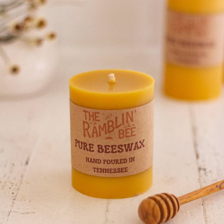 The Ramblin' Bee - Wholesale Pillar Candle - Beeswax Pillar Candle
