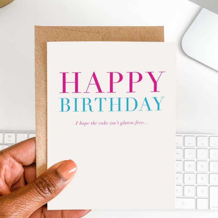 Gluten-Free Birthday Greeting Card for wholesale by BlΓΊ Rose