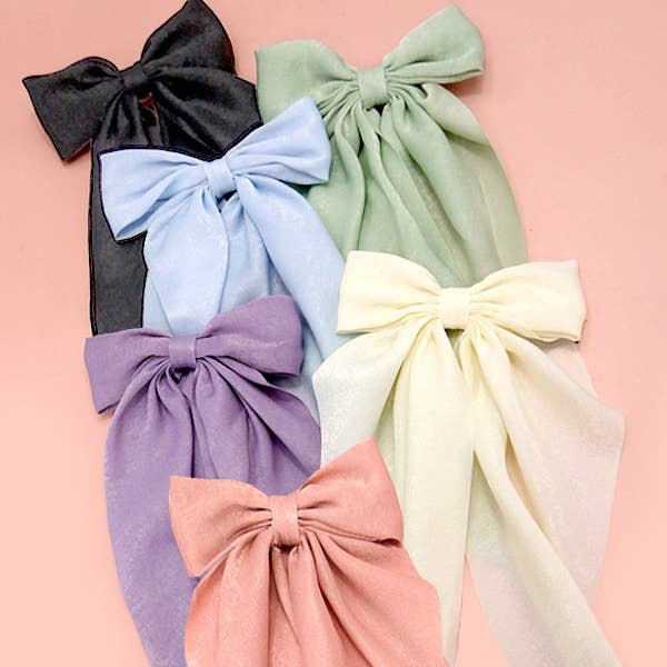 JOSSLYN by wall to wall - Wholesale Hair Clip - Women's - ORGANZA SHEER BOW RIBBON HAIR CLIPS | 40H754
