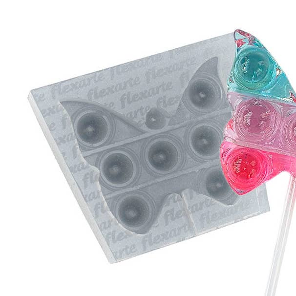 Butterfly Pop it Lollipop Silicone Mold for Cakes Cupcakes decorating Fondant Isomalt Baking Mold Chocolate Candy Mould DIY Fidget for wholesale by Flexarte USA
