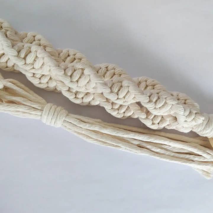 Spiral Macrame Plant Hanger - Natural for wholesale by Hedge Crafts By Kristina