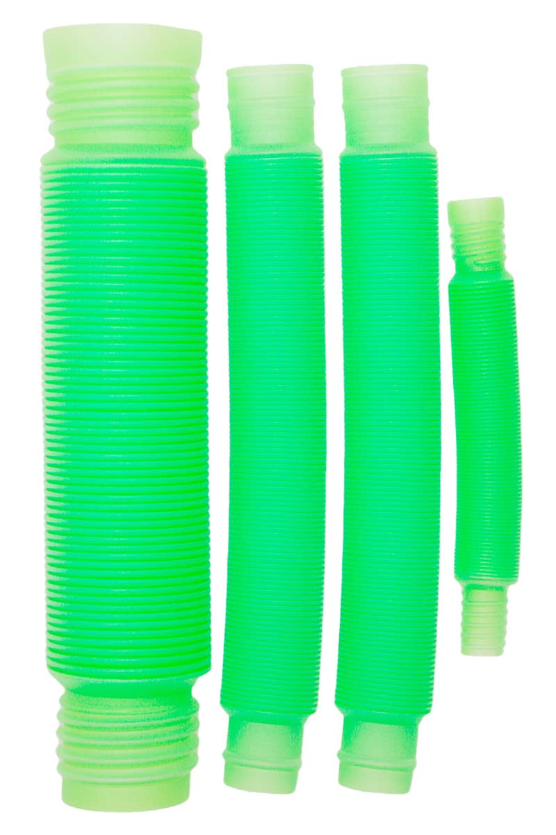 Cap Zone - Wholesale Fidget Toy - Kids - Glow In Dark 3 PC Neon Pop Snap Stretch Accordion Tube3