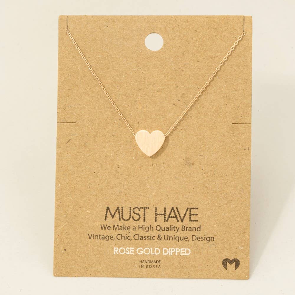 Fame Accessories - Vente Colliers à pendentif - Collier pendentif cœur brossé4