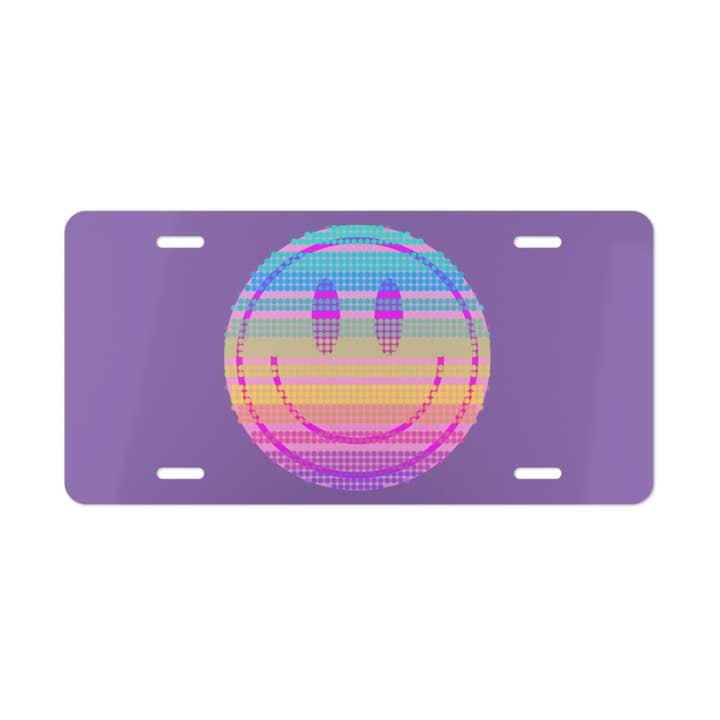 Placa de coche Smile Rainbow, etiqueta de coche con sonrisa rosa, placa de coche de tocador, etiqueta estética de coche, matrícula Vsco Girl, regalo de coche para estudiantes, regalo para adolescentes para venta al por mayor de Happy Life Stuff