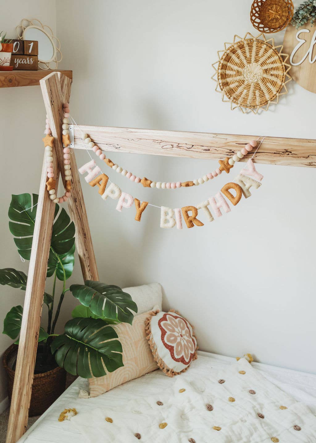 Joy Felts – Arco de bandeirinhas por atacado – Guirlanda Boho com Letras "Happy Birthday"1