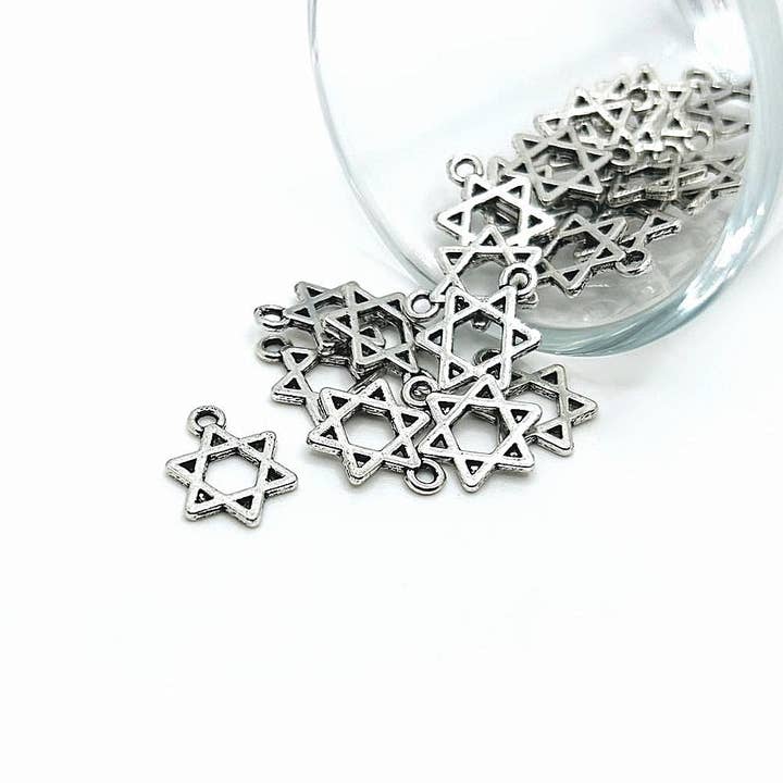 Silver Star of David Charms, 15x11mm for wholesale by Guerrilla Charm
