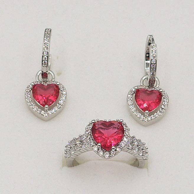 Daemon srls - Wholesale Dangle Earrings - Diana HOOPS ~ 12 colori - Orecchini a cerchio con cuore in Cubic Zirconia15