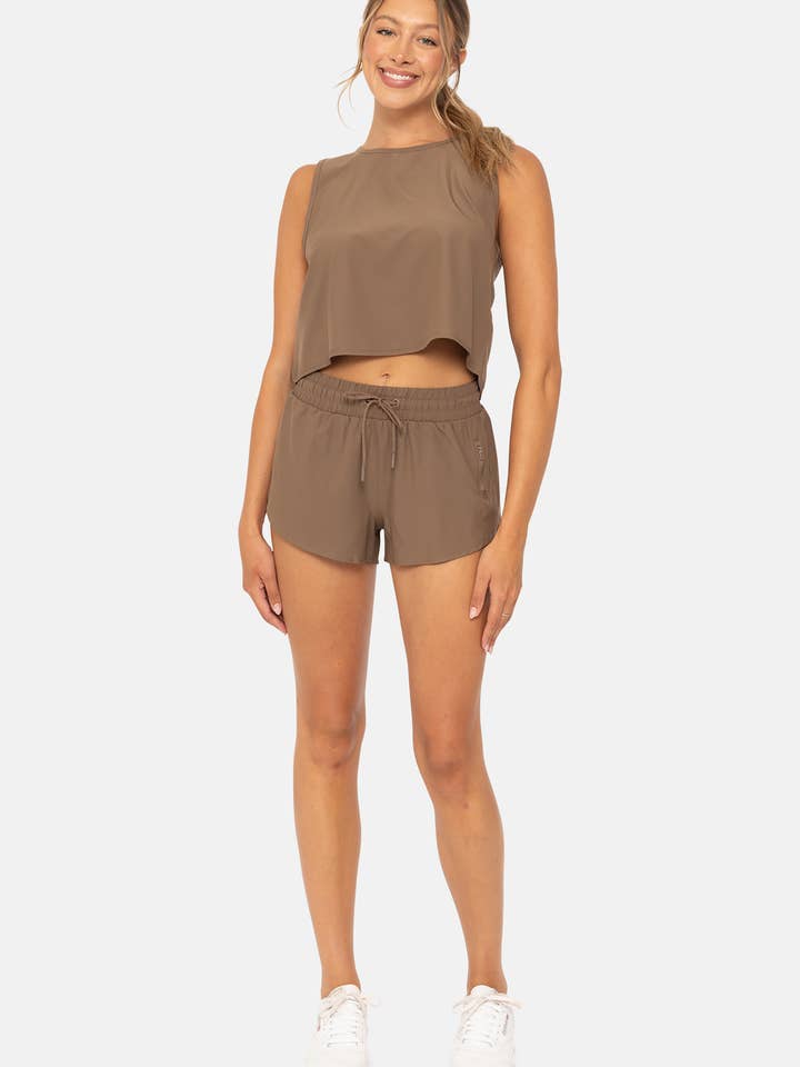 Mono B - Wholesale Athletic Shorts - Women's - Drapey Mini Active Shorts24