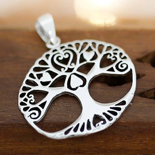Tree of Life heart shaped silver pendant for wholesale by Ethike.eu