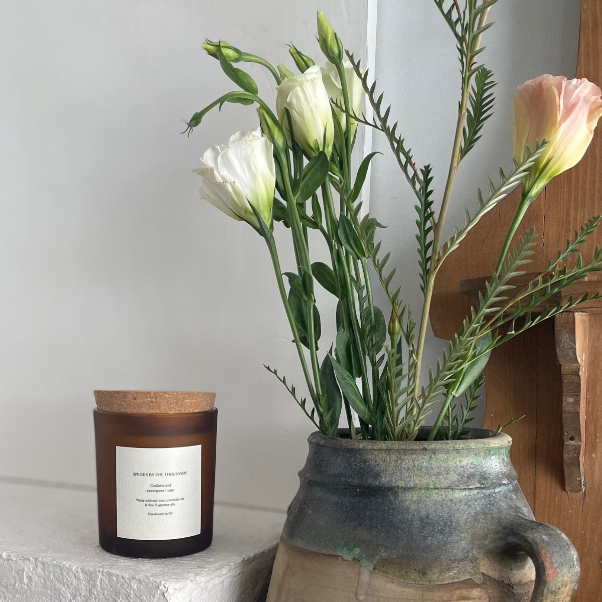 Species by the Thousands - Venta al por mayor Velas en tarros - Vela de soja perfumada artesanal Cedarwood Sweetgrass + Sage3