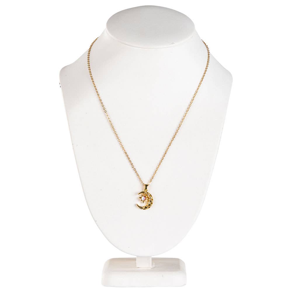 Benjamin International - Wholesale Pendant/Charm Necklace - GOLD SUN & MOON NECKLACE2