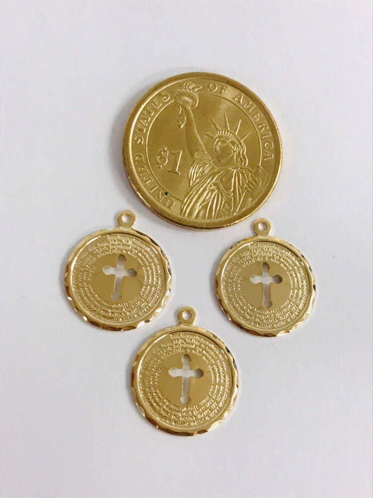 The Bead Bazaar - Wholesale Individual Charm/Pendant - 18K Gold Filled Ten Commandments Charm, Religious Charms For Jewelry Making, Religious Medals For Necklace, Catholic Jewelry, Christian Jewelry9