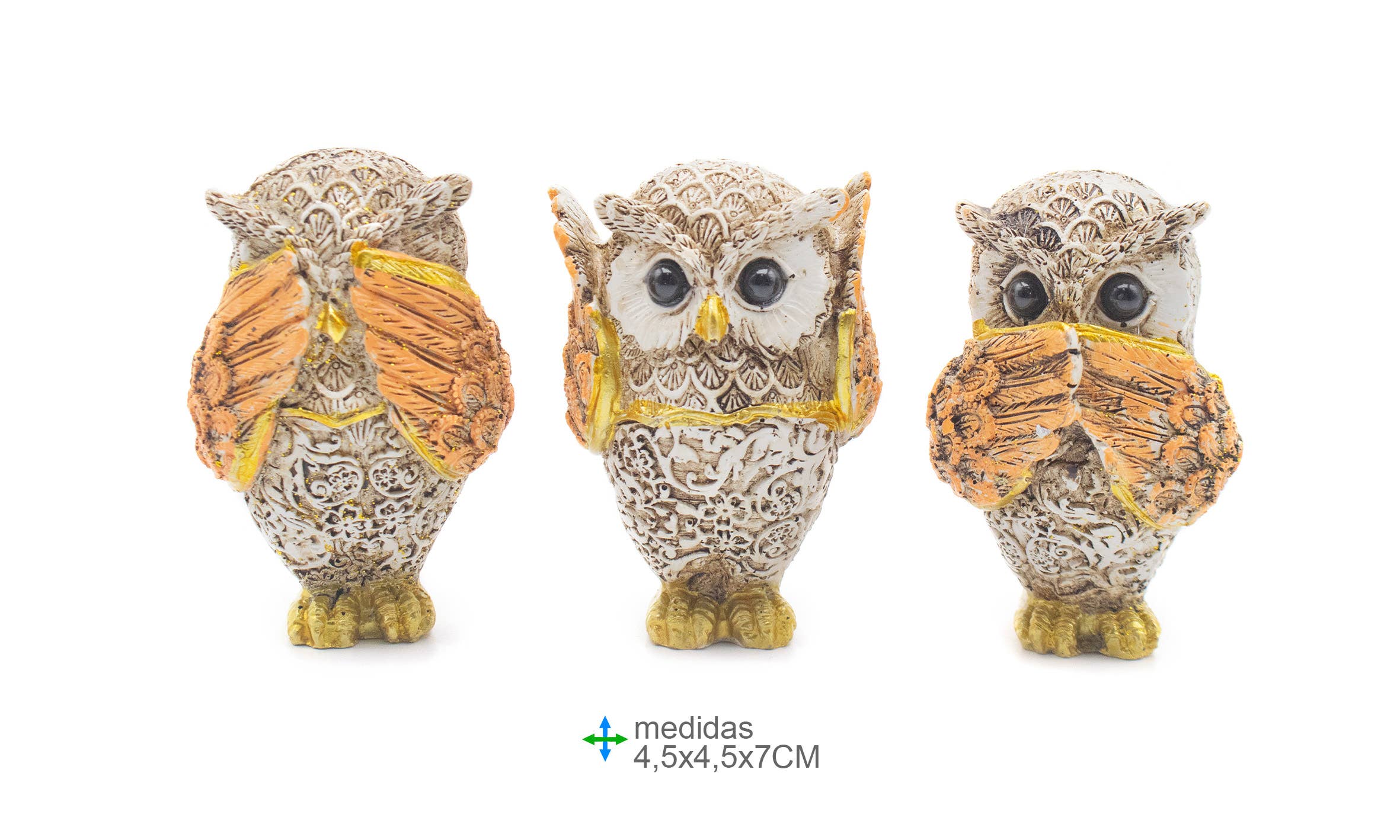 Esoterica Arte - Wholesale Decorative Figurine - Resin Owl 4.5x4.5x7cm (3 units)