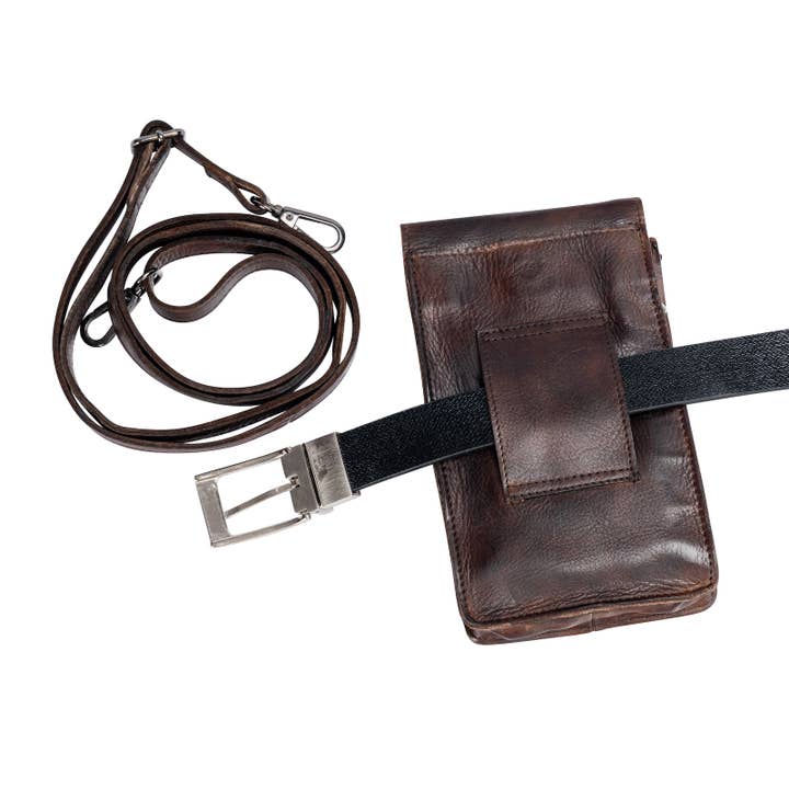 Greenwood Leather - Wholesale Crossbody Bag - Unisex - Leather Shoulder Bag Ivy Brown