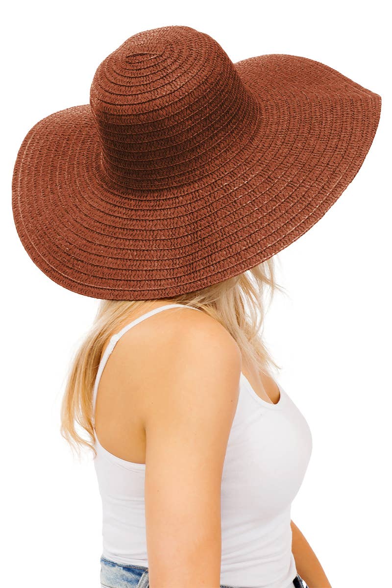 Cap Zone - Wholesale Straw Hat - Women's - Thin Light-Weight Floppy Straw Beach Sun Hat6