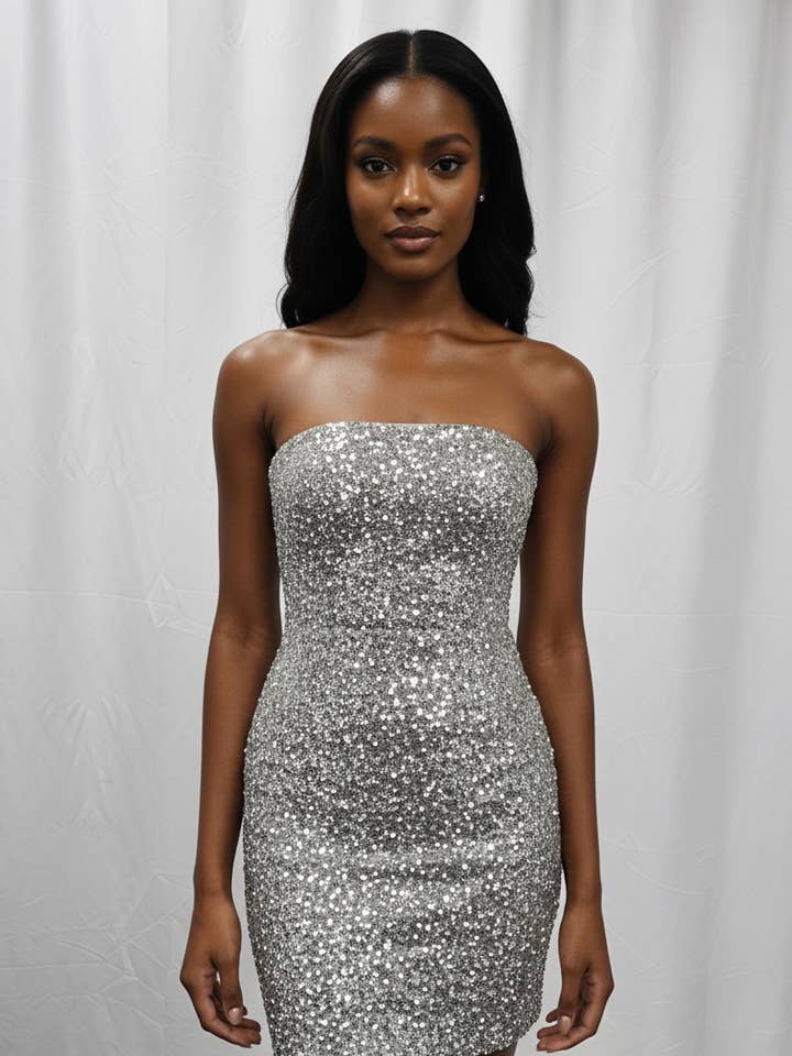 MINI-ROBE EN TUBE À PAILLETTES pour la vente par 5besties inc