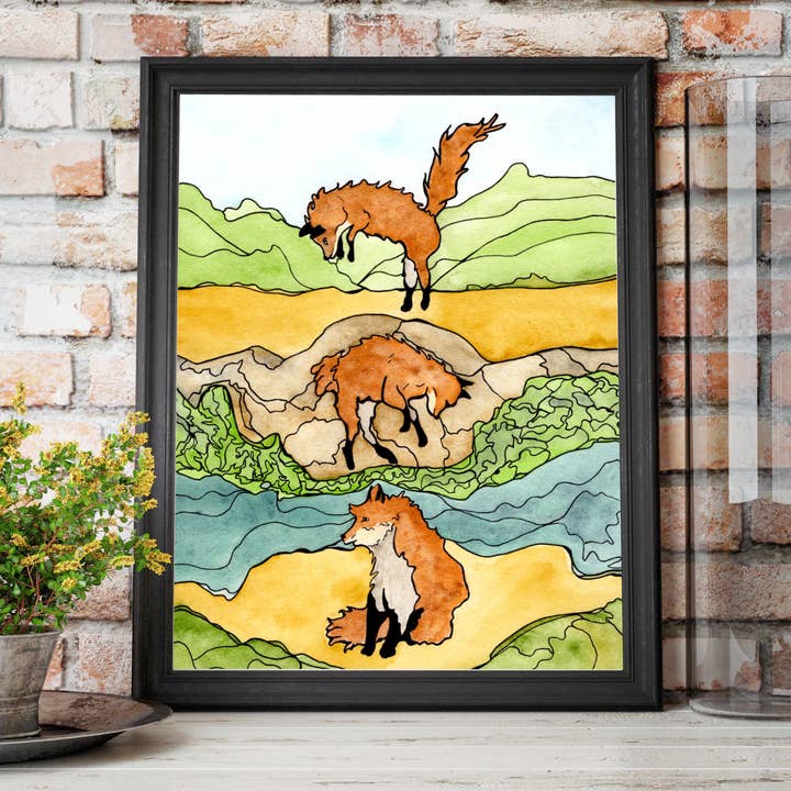 ”Frolic” Akvarell Målning: Konst Print för wholesale av PinkPolish Design