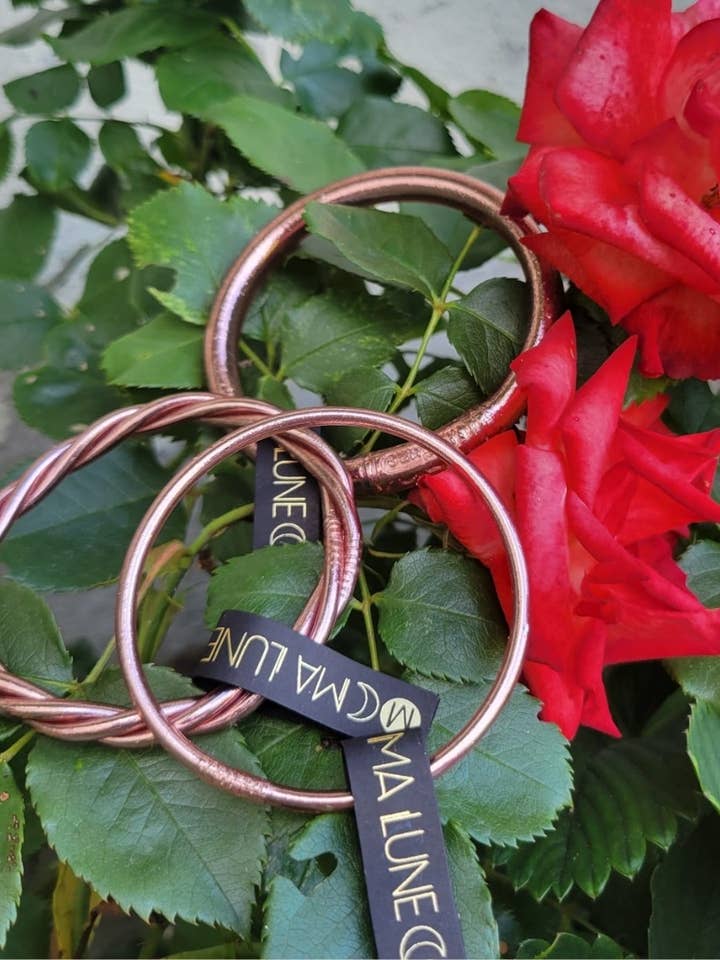 Thin Pastel Pink Buddhist Bangle for wholesale by JolieJulie-MaLune-VentiLLo