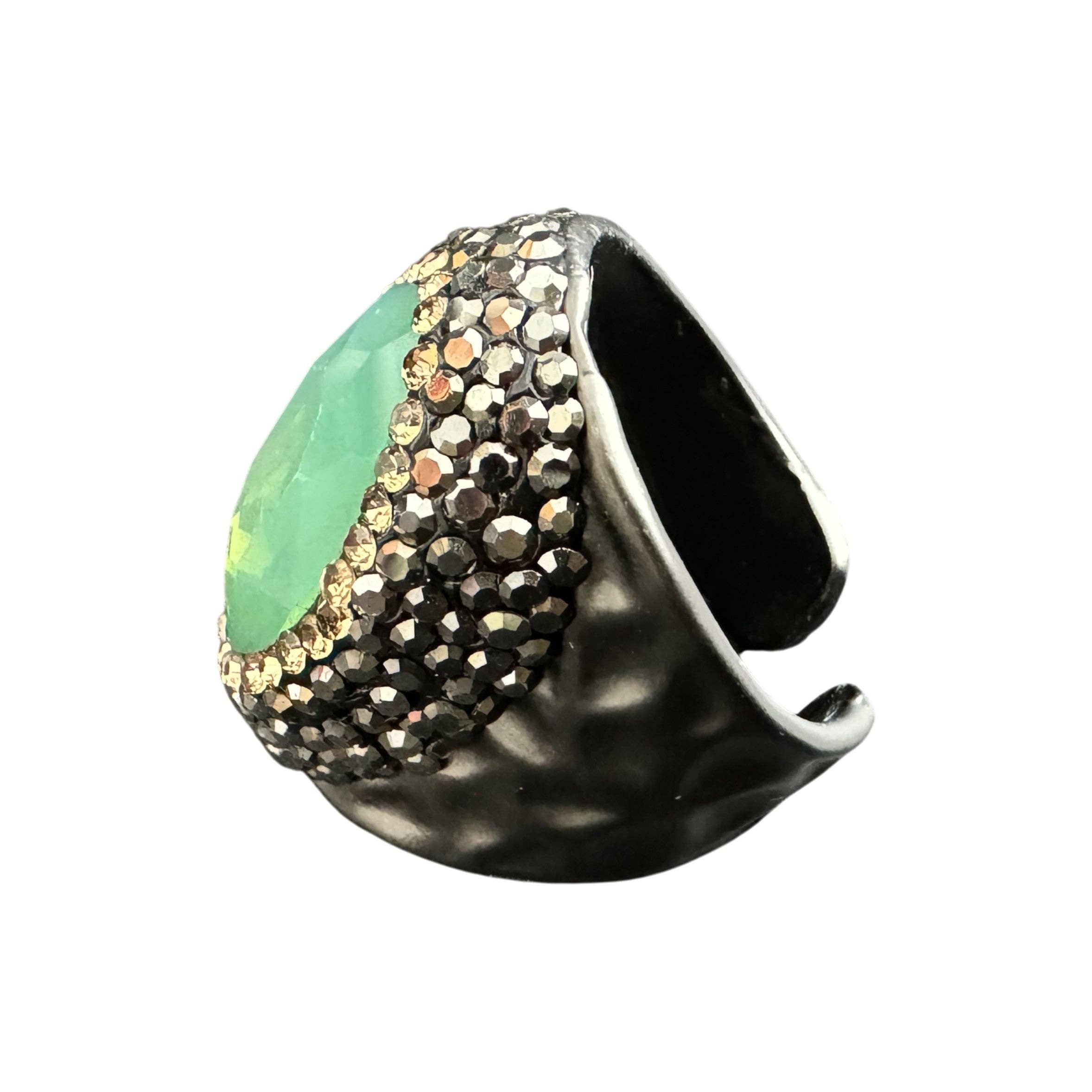 Ole - Vente Bague de cocktail/de cérémonie - Bagues en alliage avec strass opale R2531 - Opale verte4
