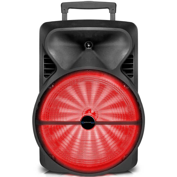 Enceinte LED Bluetooth rechargeable 12" avec roulettes pour la vente par Technical Pro
