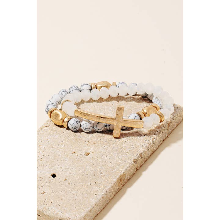 Anarchy Street - Wholesale Armband met kralen - Cross Charm Armbandenset met stenen kralen6
