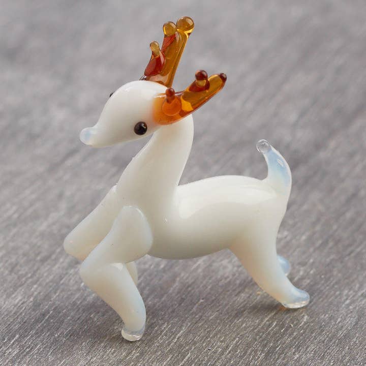 Factory Direct Craft - Wholesale Decorative Tabletop Object - Mini Hand-Blown Glass Deer Figurine