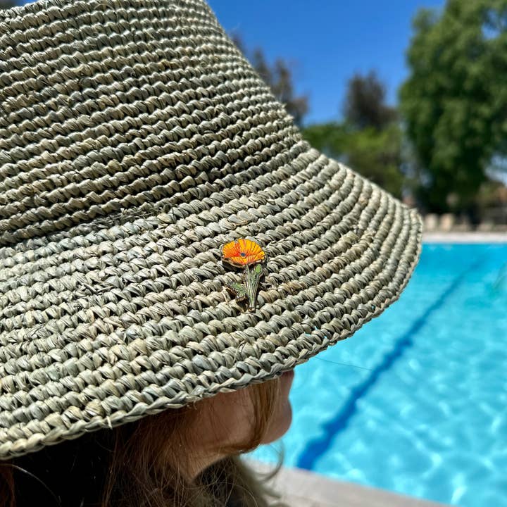 Plant Scouts - Wholesale Lapel Pin/Button - California Poppy Flower Enamel Pin2