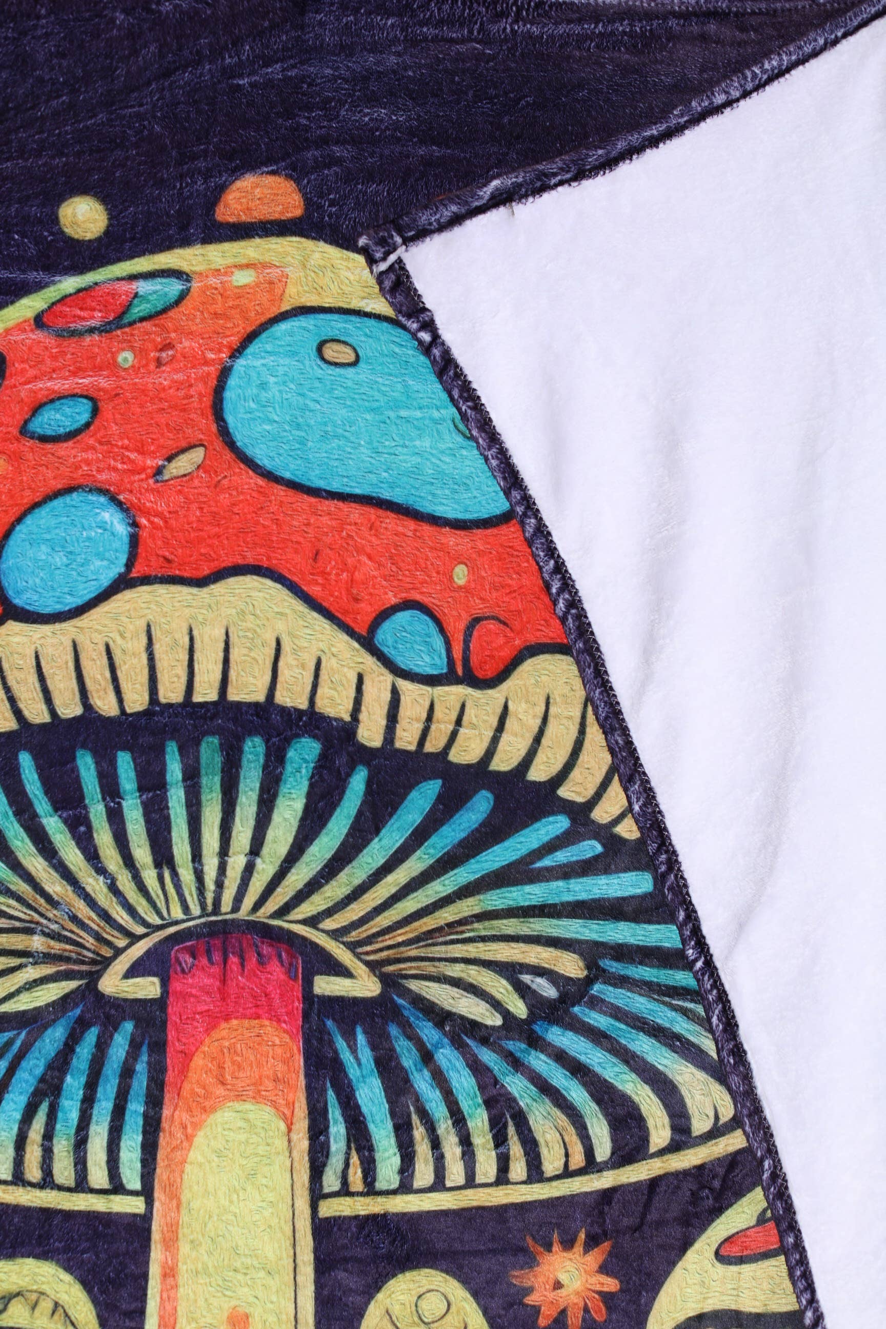 The Collection Royal / Royal Handicrafts - Wholesale Decoratiedeken - Hippie Boho-plaid van flanellen fleece, Mushroom Jungle3