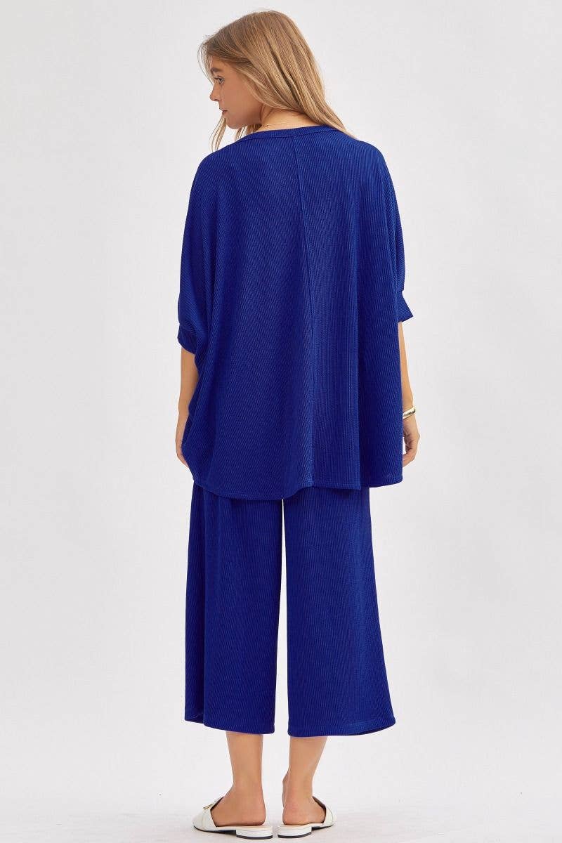 Dear Scarlett – Engroshandel Top- og buksesæt (IKKE Loungewear) - Dame – Solid Bluse + Bred Ben Sæt TRVSET-BALI24