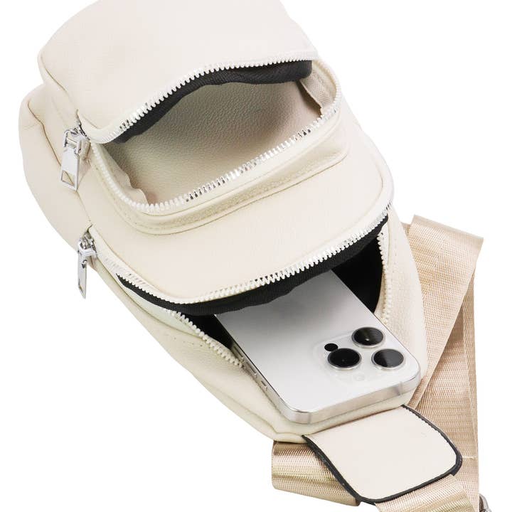 Cap Zone - Wholesale Crossbody Bag - Women's - Buttery Pebbled Vegan Leather Sling Bag6