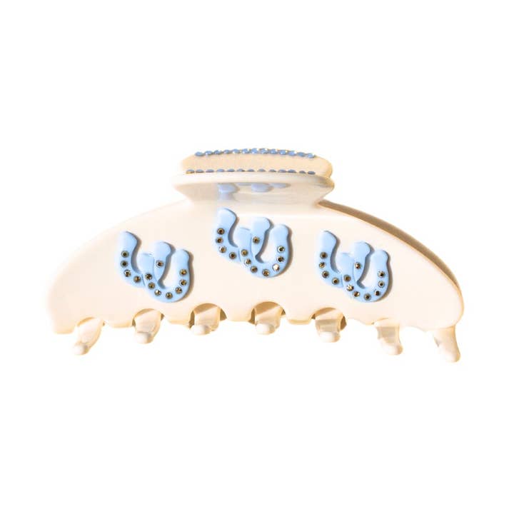 RUNDAD KLÄMME - BLÅ HÄSTSKO för wholesale av Beyond Scrunchies