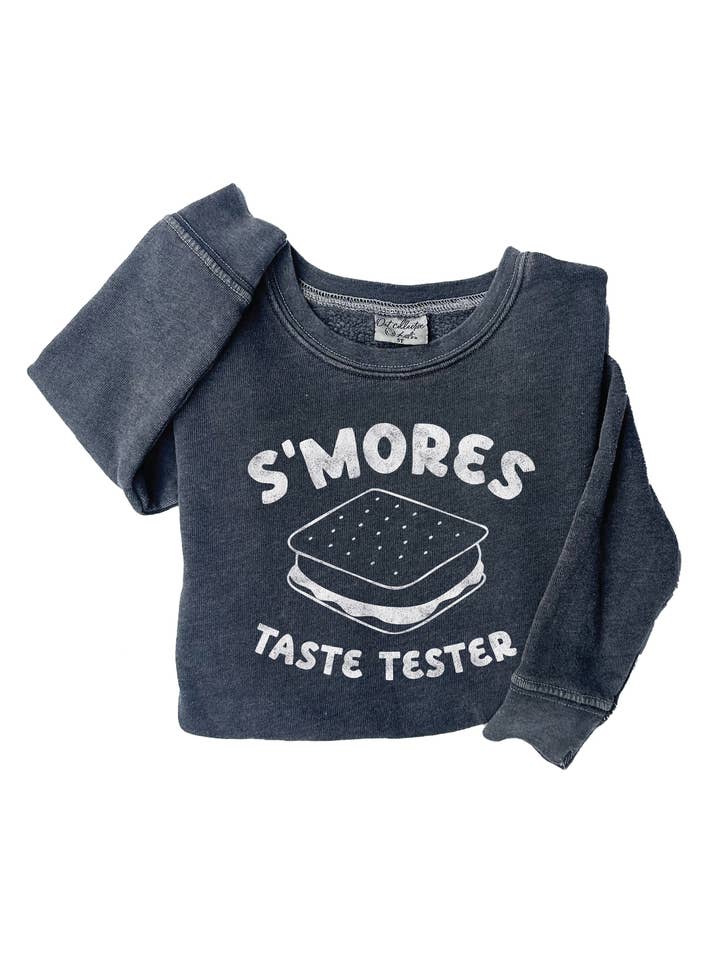 SWEATSHIRT GRAPHIQUE MINÉRAL POUR ENFANT TEST DE GOÛT S'MORES pour la vente par OAT COLLECTIVE