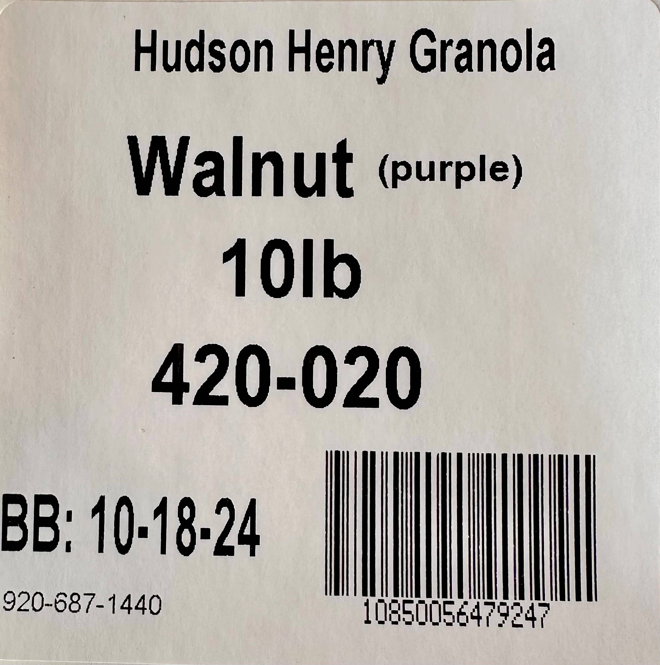 Hudson Henry Baking Co. - Wholesale Granola - Maple Walnut Granola - BULK 10# (4-2.5# bags)2