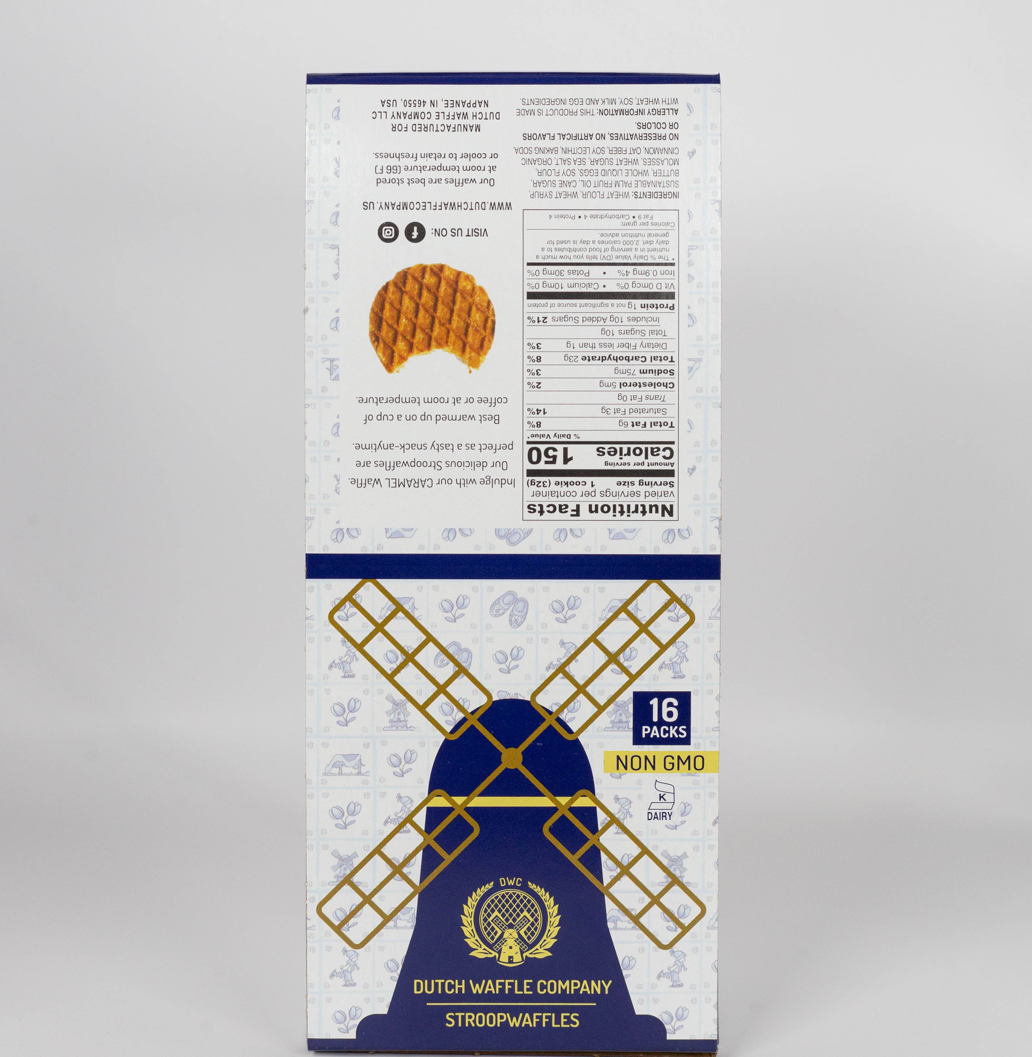 Dutch Waffle Company Stroopwafel Cookie - Wholesale Cookie - 1-Pack Stroopwafel in Dutch Display, cookie - snack (32ct)8