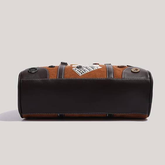 Brown Buttons random bowling Handle Bag for wholesale on Faire5