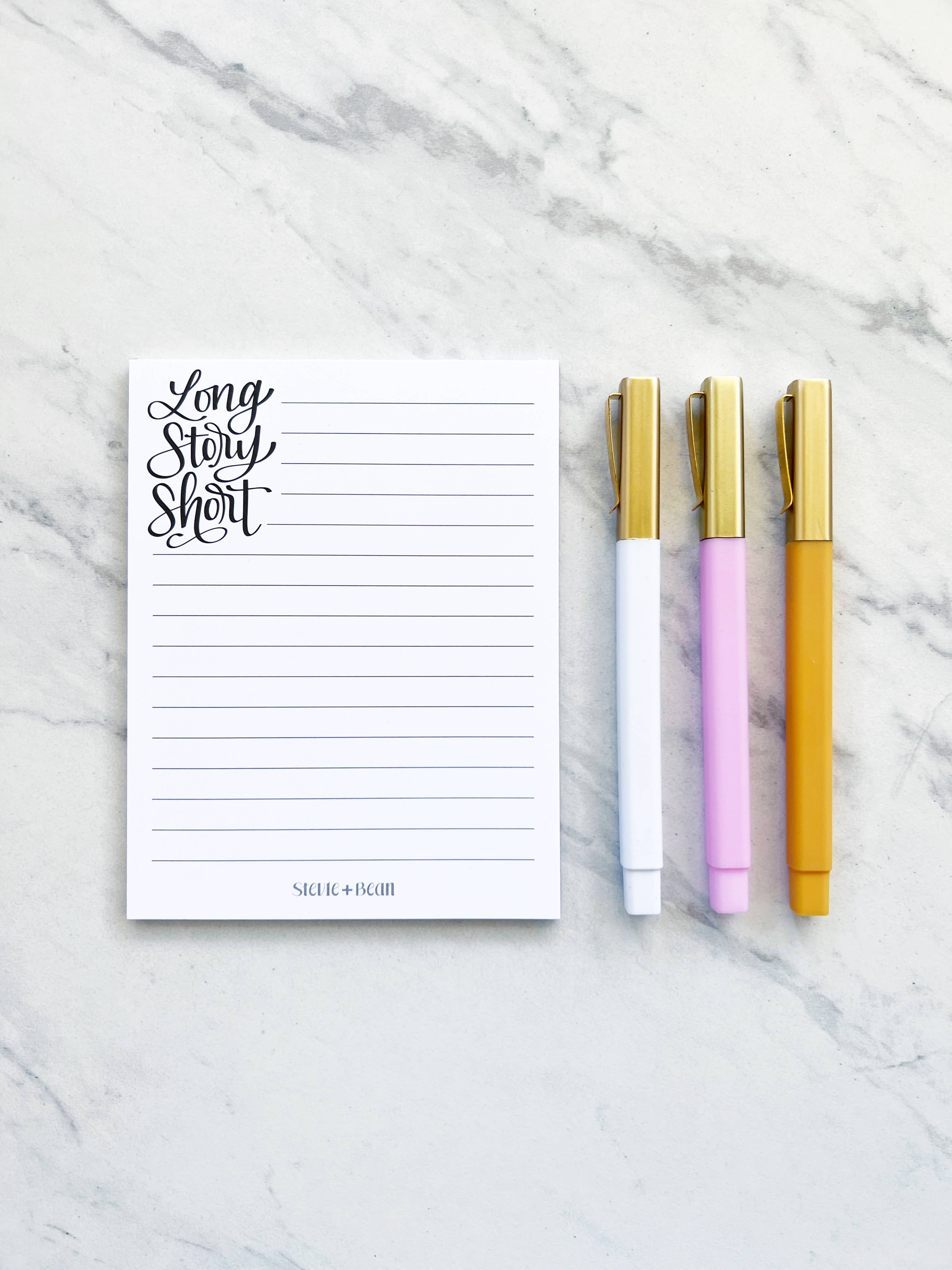 Stevie + Bean Paperie - Wholesale Notepad - Long Story Short / Notepad1