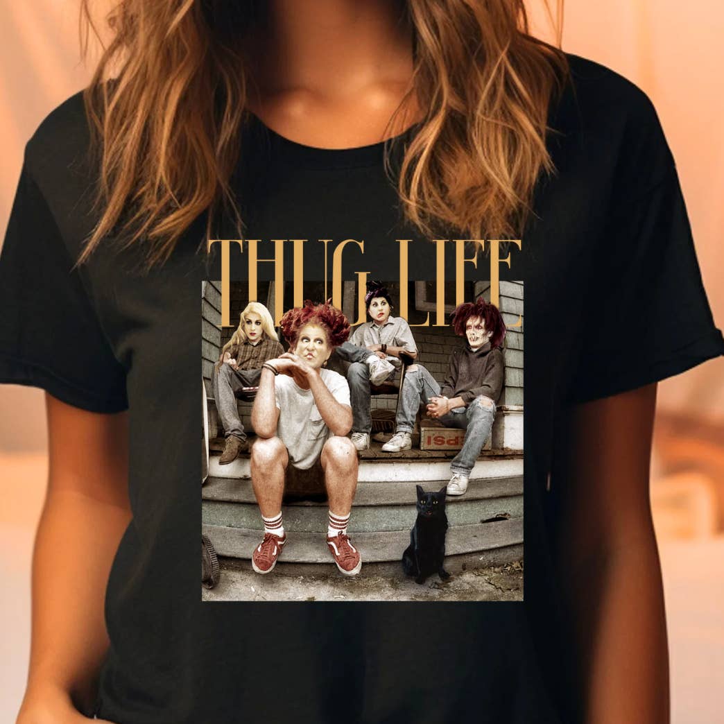 Kiki's Boutique – Großhandel T-Shirt mit Siebdruck – Damen – Thug Life - Sanderson Sisters Herbst T-Shirt