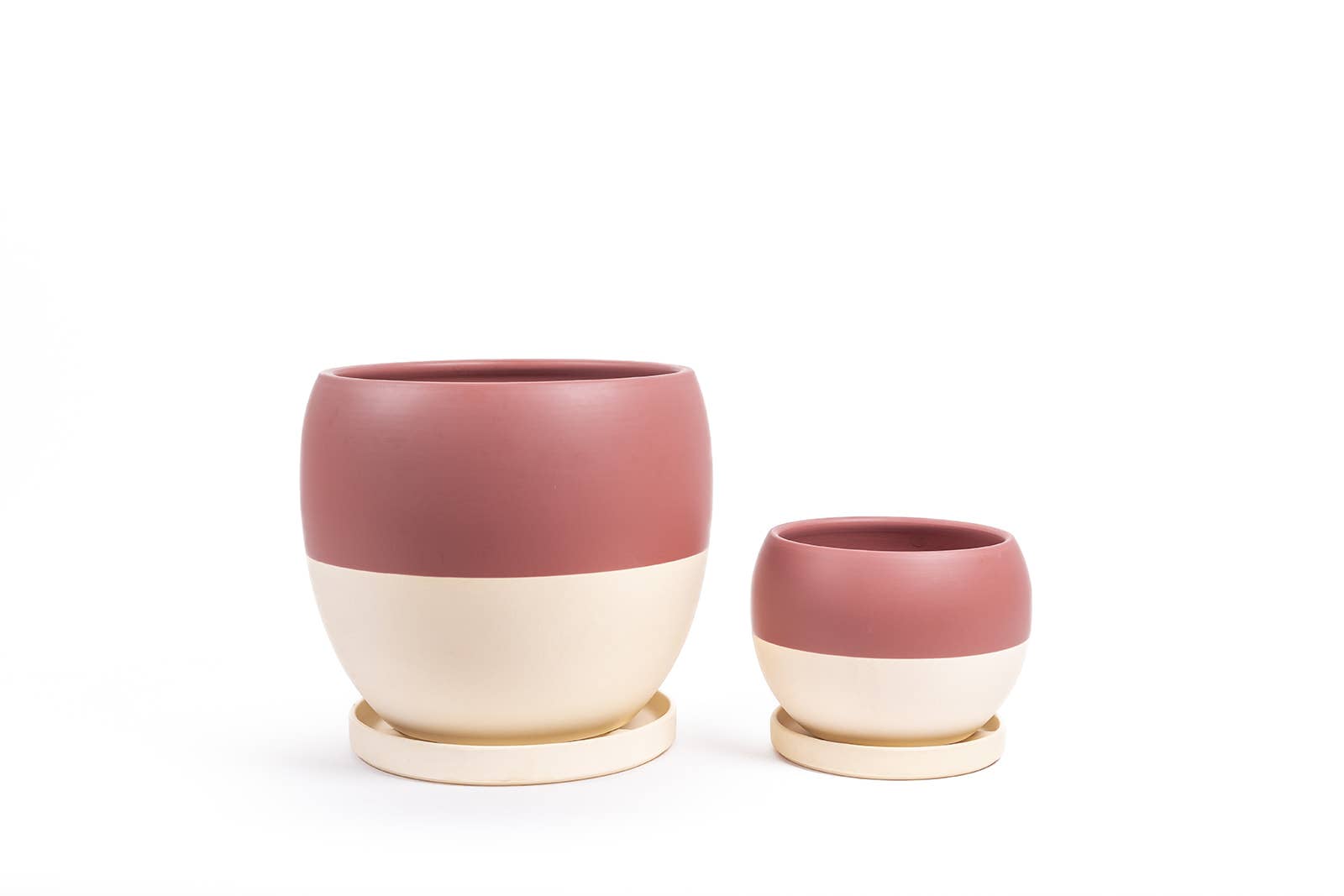 Momma Pots - Wholesale Plant Pot - 8" (1 pc) +12" (1 pc) Bollé Pots w/Water Saucers22