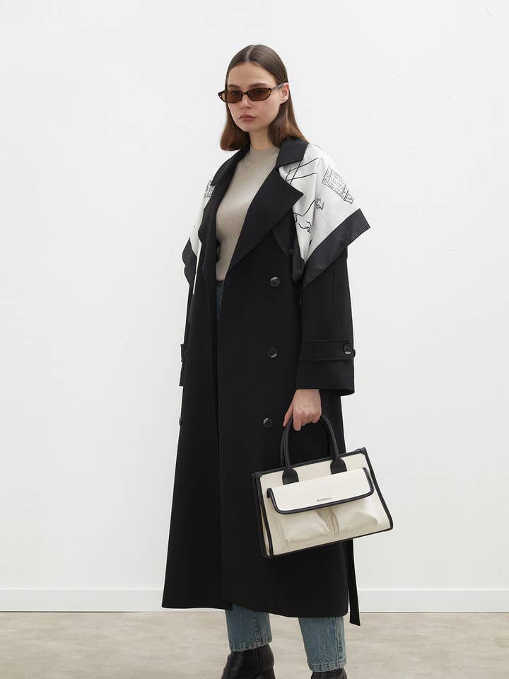 Premium Oversize Trench Coat Black for wholesale by MANUKA