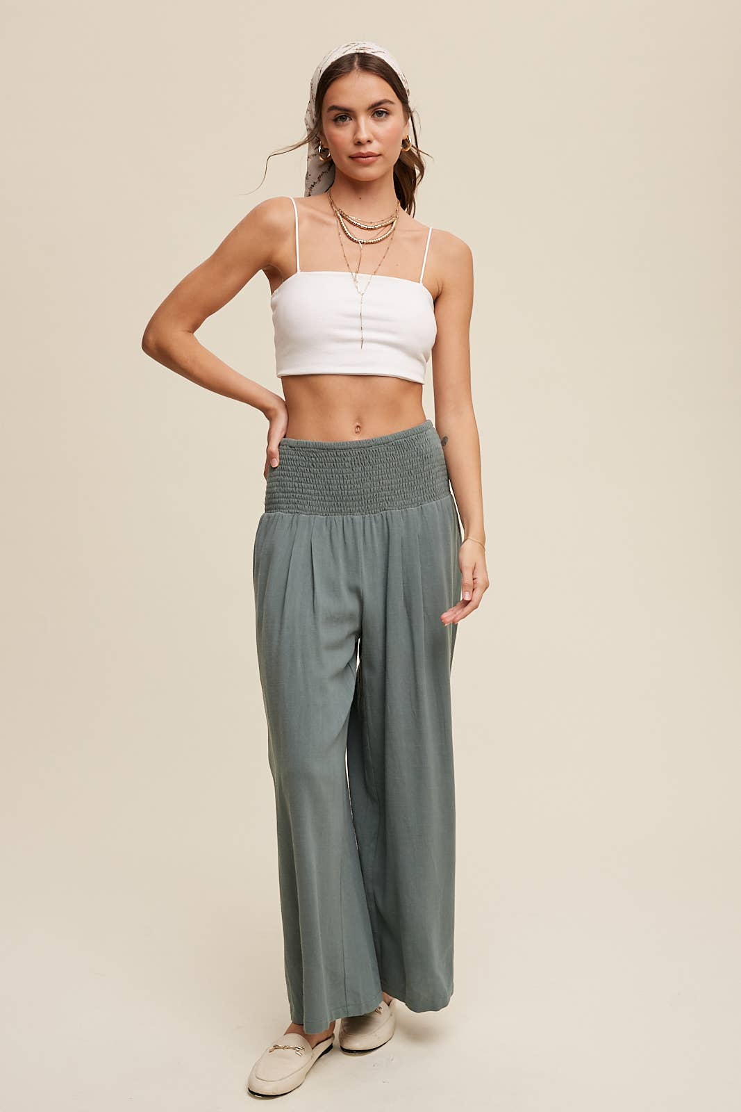 Listicle - Wholesale Pants - Women's - Smocked Waist Wide Leg Pants
Smocked Waist Wide Leg Pants
22