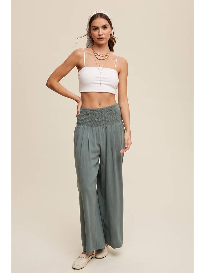 Listicle - Wholesale Pants - Women's - Smocked Waist Wide Leg Pants
Smocked Waist Wide Leg Pants
22