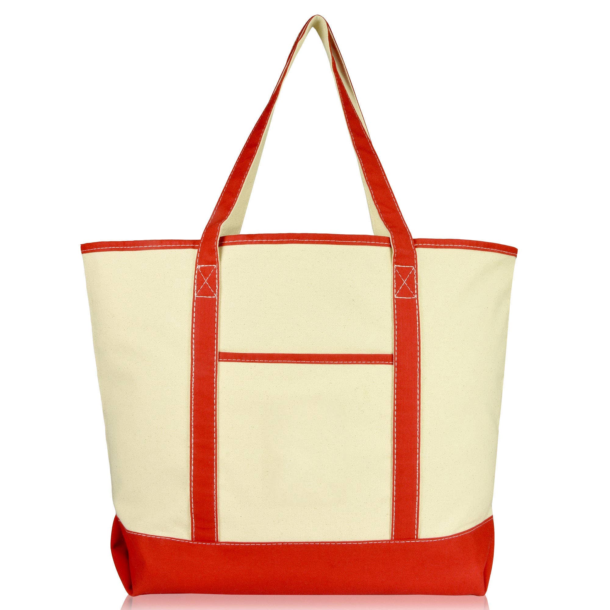 Dalix - Wholesale Tote Bag - Women's - DALIX 22" Open Top Heavy Duty Deluxe Tote Bag Outer Pocket45